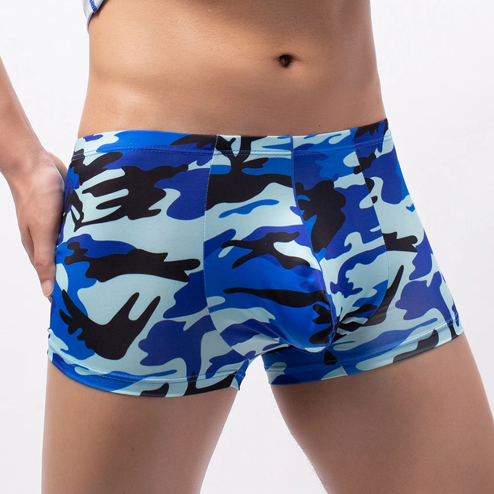 

Men Sexy Low Waist Camouflage Briefs Comfy U-shaped Bag Underwear Pouch Bulge Shorts Underpants Hot Mens Shorts