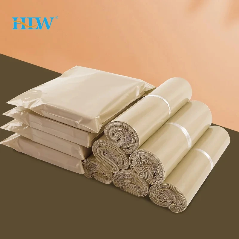 

100pcs/Lot Milk Tea Color Courier Bag Express Envelope Storage Bags Mailing Bags Self Adhesive Seal