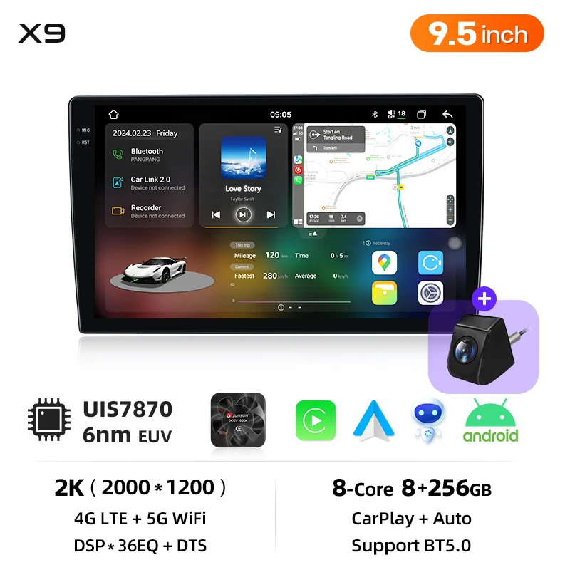 Junsun Android Auto autoradio voor Mercedes Benz W169 W245 B200 W906 Sprinter W639 Vito Multimedia draadloze CarPlay SWC GPS 2 Din