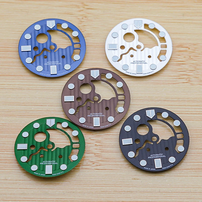 

28.5MM High Quality Green Luminous Perforated Watch Dial Fit NH35 NH36 Movement No Logo Personalized Watch Modification Parts