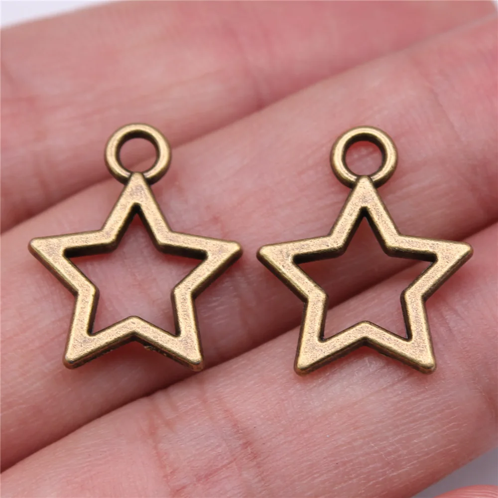 20 sztuk gwiazd Charms do tworzenia biżuterii tybetański brąz srebrny kolor wisiorki antyczne tworzenie biżuterii DIY Handmade Craft — zdjęcie 6