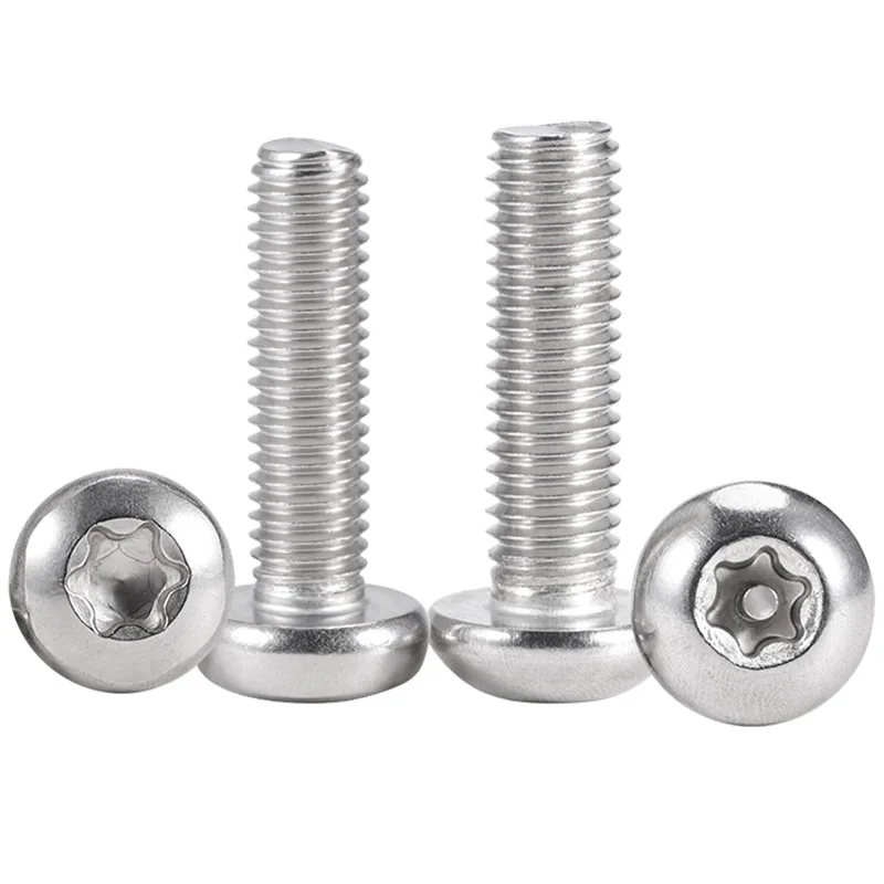 M1.4 M1.6 M2 M2.5 M3 M4 M5 M6 M8 M10 M12 304 Lobo in acciaio inossidabile Torx Vite a testa cilindrica Bullone rotondo Lunghezza = 3-100 mm