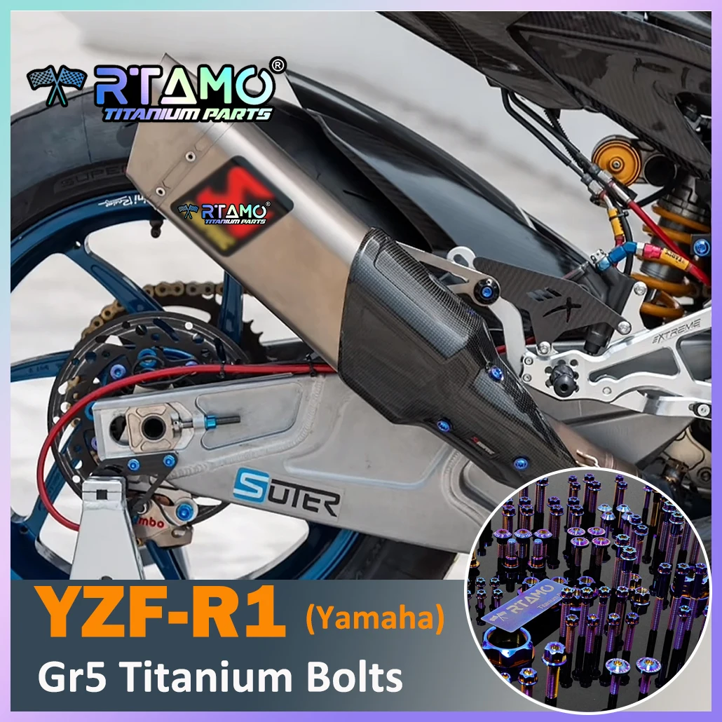 

RTAMO Gr5 Titanium Alloy Bolts Rear Brake Disc Bolt Axle Nut Footrest Sensor Sprocket Swingarm Nut for Yamaha YZF-R1