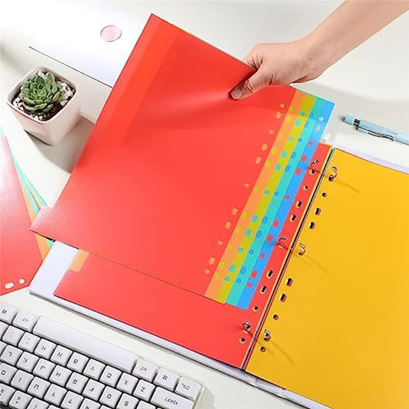 

Practical-3 Ring Binder Dividers 5 Colors Plastic Dividers Binder For School Subject Files