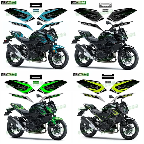 Imagen 1 del producto Para Kawasaki Z400 Z 400, accesorios para motocicleta, casco, parabrisas, calcomanía de carenado, Kit completo de pegatinas reflectantes impermeables para coche