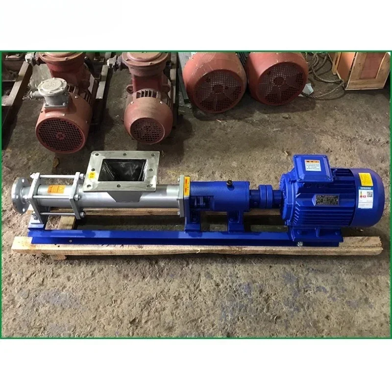 G type stainless steel single screw pump for thick slurry sludge transport screw pump filter press