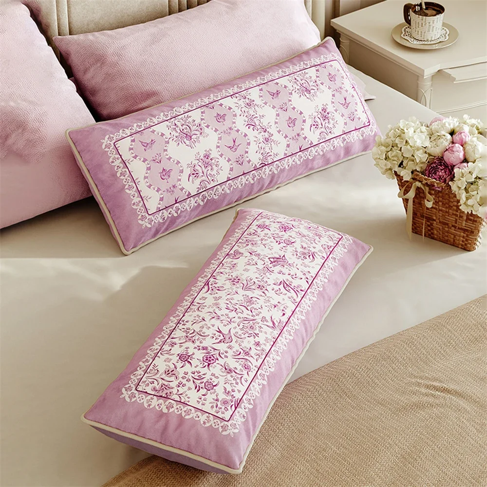 Household Violet Printed Waist Pillow For Sleeping Special French Style Ambience Sofa Office Chair Pillow Back Cushion Pillow