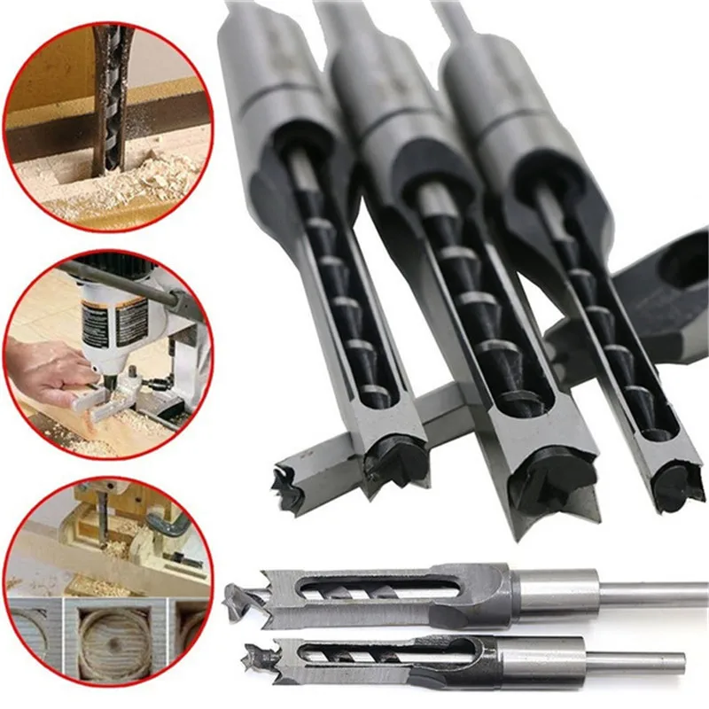 HSS Twist Drill Bits Kit di strumenti per trapano per la lavorazione del legno Set di trapano a scalpello per mortasatura a coclea quadrata sega