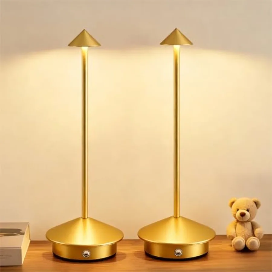 

2 Pack Aluminum Cordless Table Lamp 6000mAh Rechargeable Table Lamps Portable Touch LED Lamp Outdoor Waterproof Dimmable Cordle
