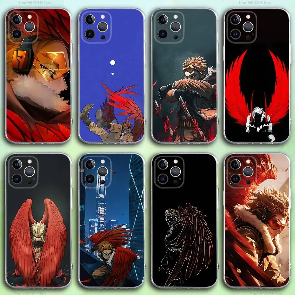 

Anime My Hero H-Hawks Phone Case For iPhone 17,16,15,14,13,12,11 Pro,Max,Plus,X,XS,XR,SE4,E Mini Transparent Soft Cover