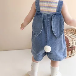 Summer Baby Clothes Suit Children Boys Girls Short Sleeveless Vest Overalls 2Pcs Toddler Casual Costume Kid Tracksuits 1-7years