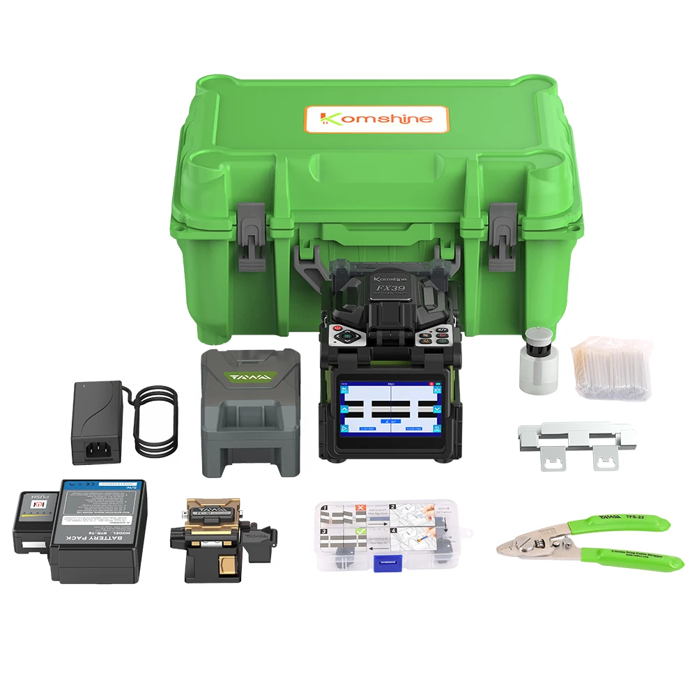Komshine FX39 Original Fiber Optic Equipment Six Motors Trunk Splicing Machine SC Core Alignment Optical Welder Fusion Splicer