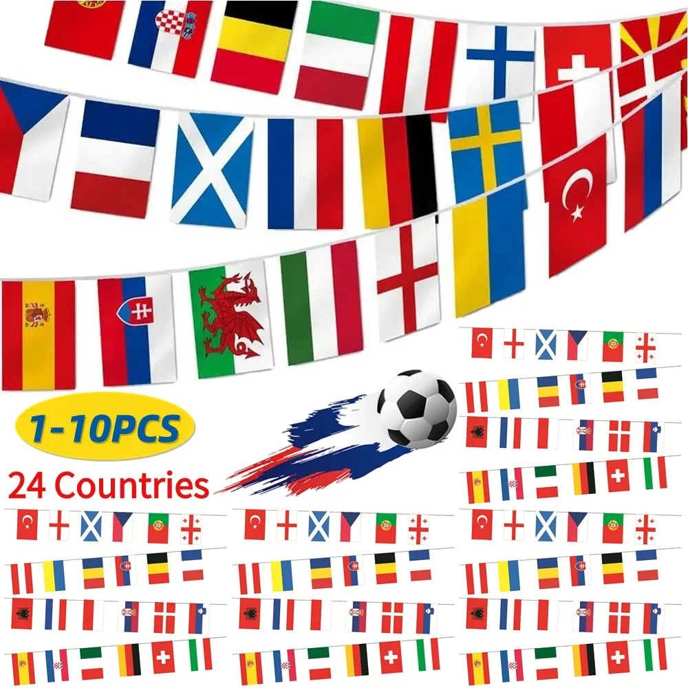 Europe Countries Flag 24 Countries Hanging Flag Bunting National String Flags Banner Football Event Decoration Team Sports Flag