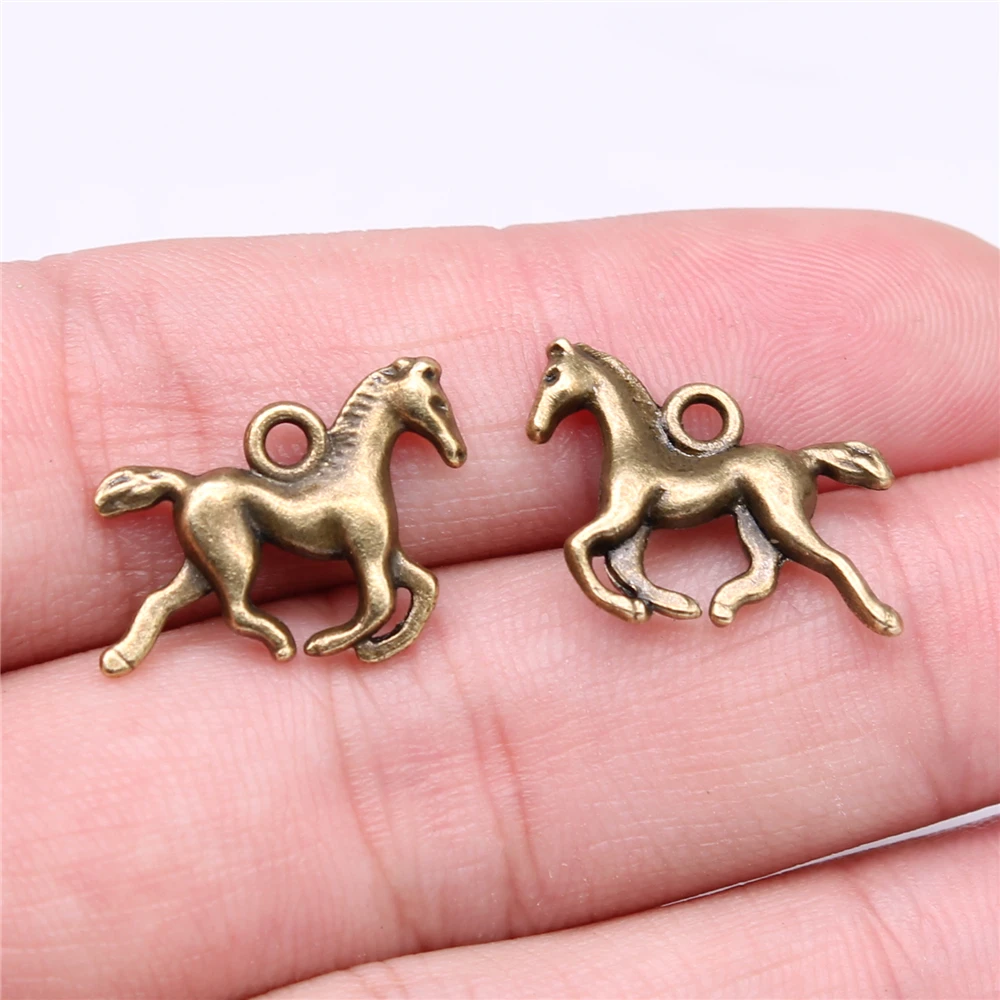 WYSIWYG 20pcs Charms 22x14mm Horse Charms For Jewelry Making DIY Jewelry Findings Antique Silver Color Alloy Charms Pendant