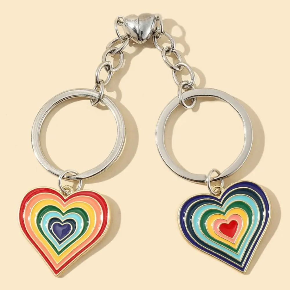 Lovely Colorful Heart Key Chain Multi-purpose Metal Hollow Peach Heart Keyring Portable Durable Peach Heart Pendant Unisex