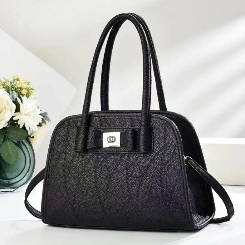 Textured Leather Diaper Bag Women Original Square Satchel Handbag Retro Crossbody Shoulder Purse Designer