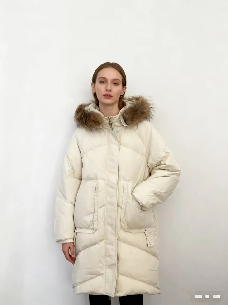 Piumino con collo in vera pelliccia da donna inverno 2025 nuovo cappotto di piume sciolto stile coreano adatto per donne da 50-65 kg