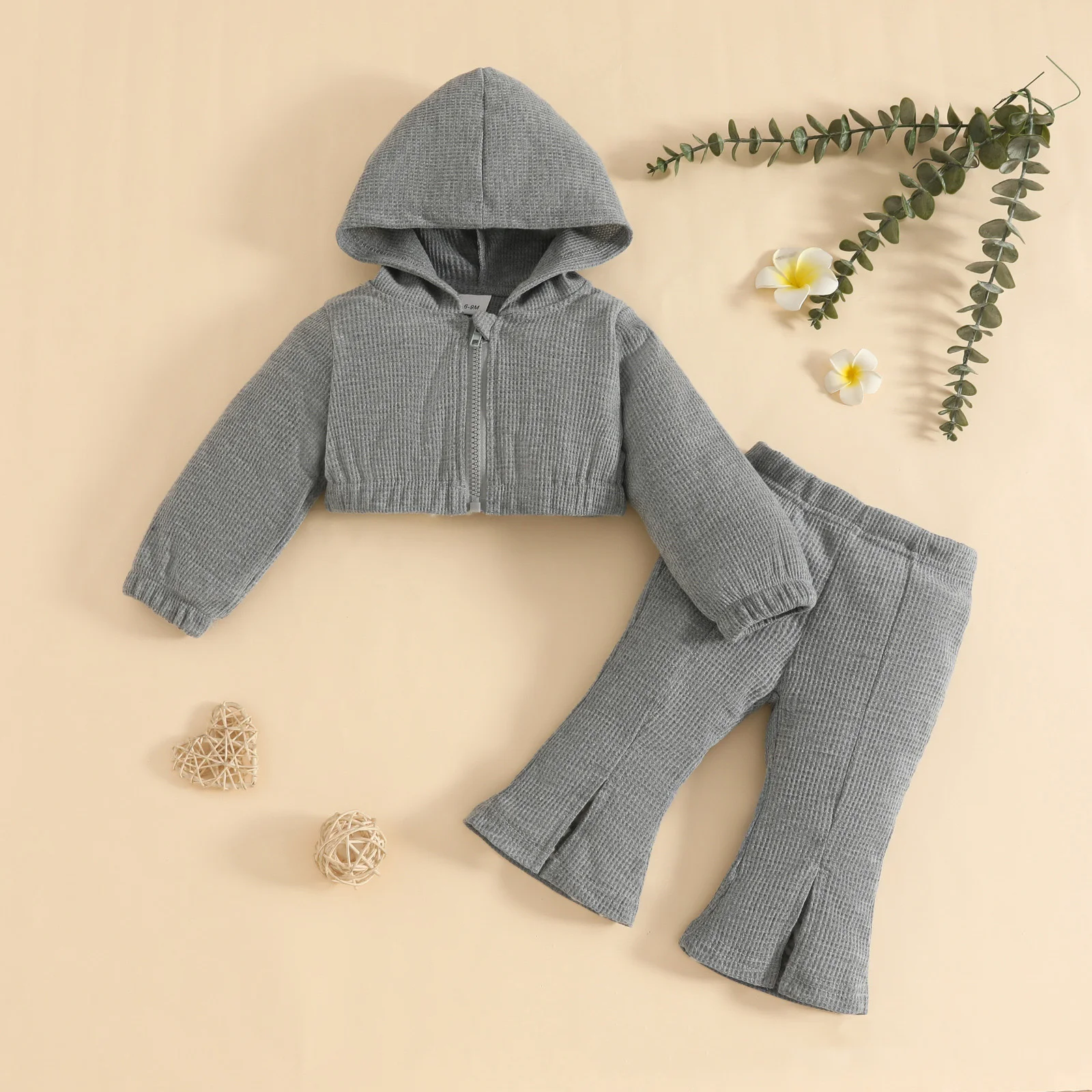 

Baby Girl Long Sleeve Pants Sets For Girls Boys Solid Color Zipper Hoodie And Sweatpants Outfits Casual Fashion Outfits 2025