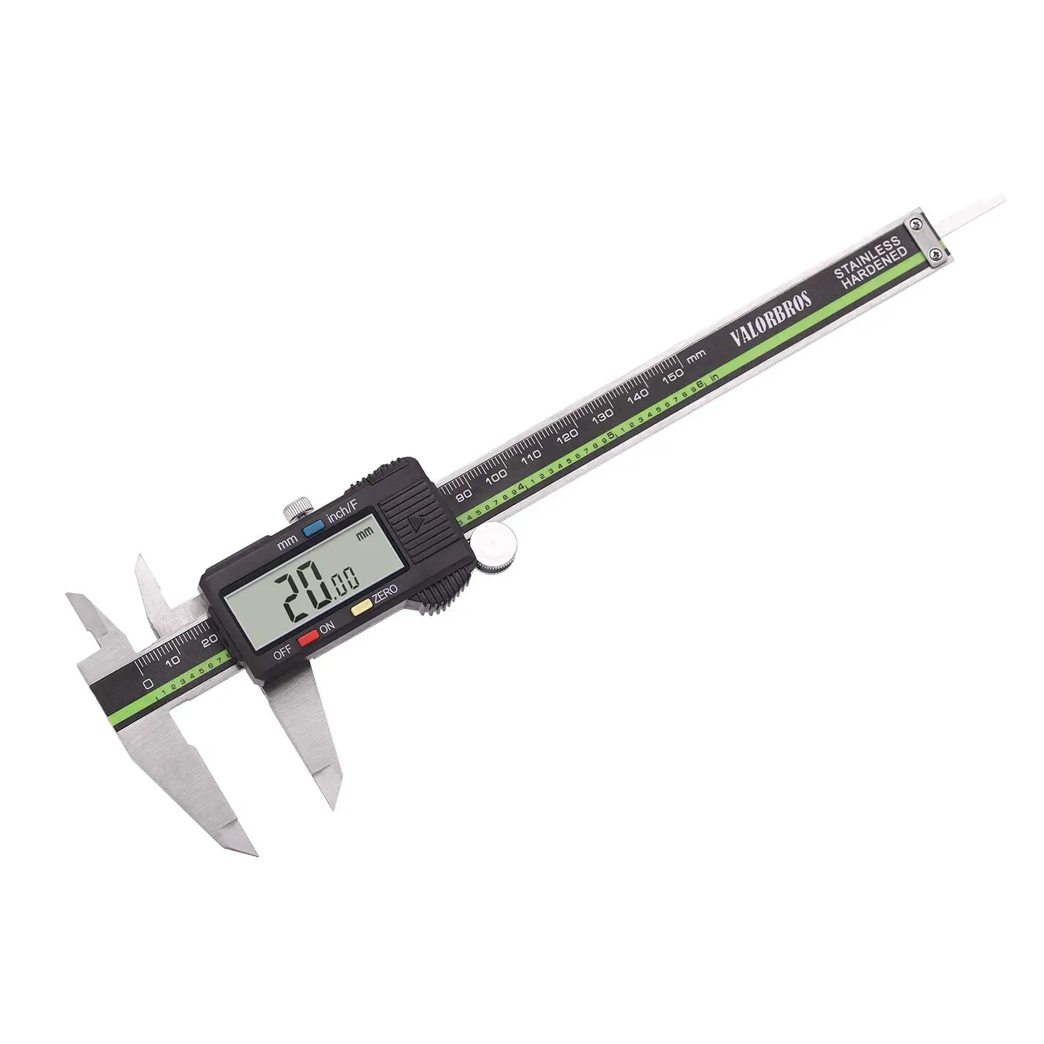 

Digital Caliper 6 Inch Stainless Steel with Large LCD Screen, Fraction & mm Conversion, Precision Measuring Tool