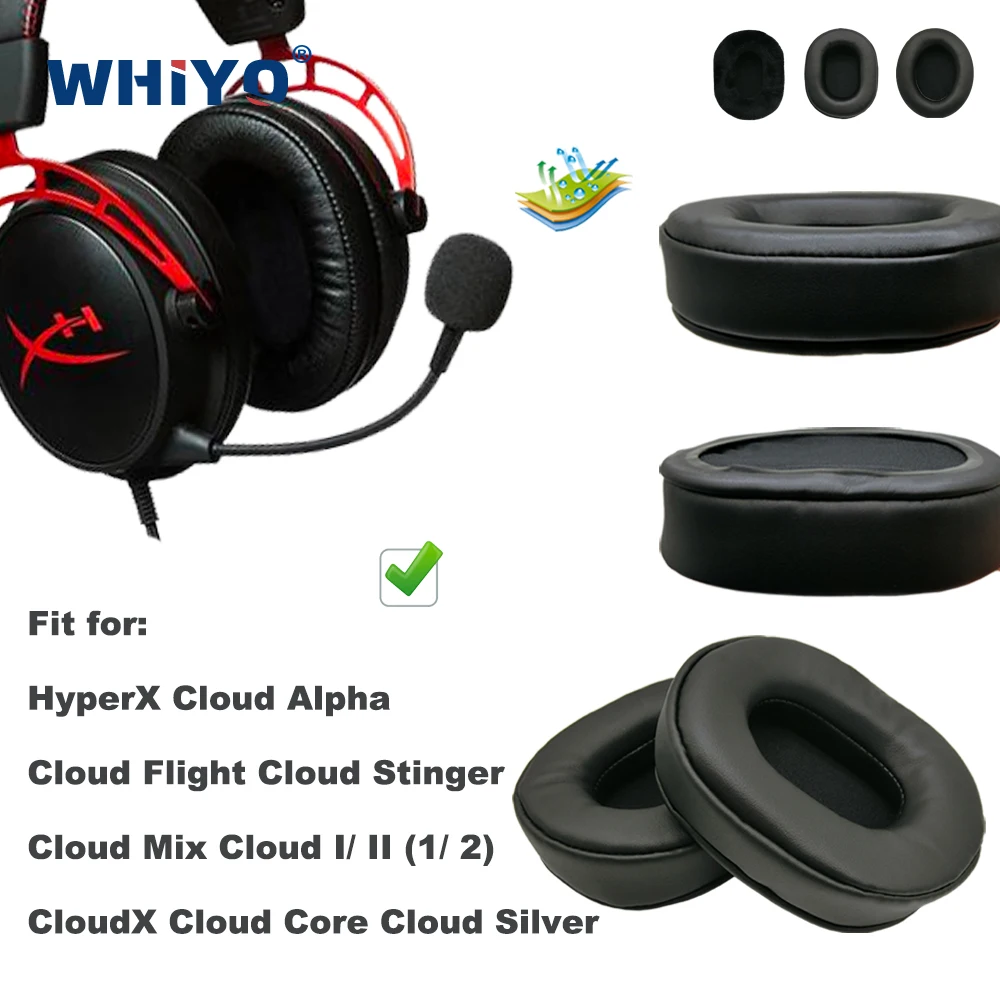 Wymienne nauszniki do HyperX Cloud Alpha Cloud Flight Stinger Mix Cloud I/ II (1/ 2) CloudX Cloud Core Silver Earmuff