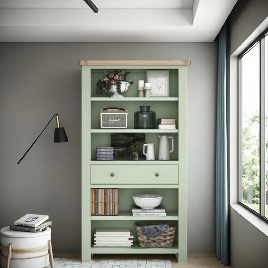 Modernes Büro Bücherregal Mit 5 Großen Regalen Und 1 Schublade Home Kinderzimmer Spielzeug Vitrine Eiche Top Effect Bücherregal