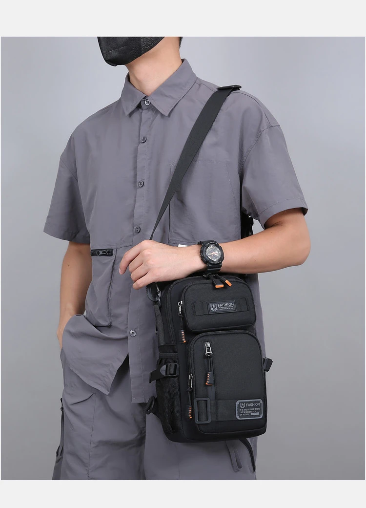 Mode männer Taille Packs Brust Tasche Hohe Qualität Oxford Umhängetaschen Für Männer Mode Lässig Männer Tasche Handtasche Männlichen Brust pack – Detail 22