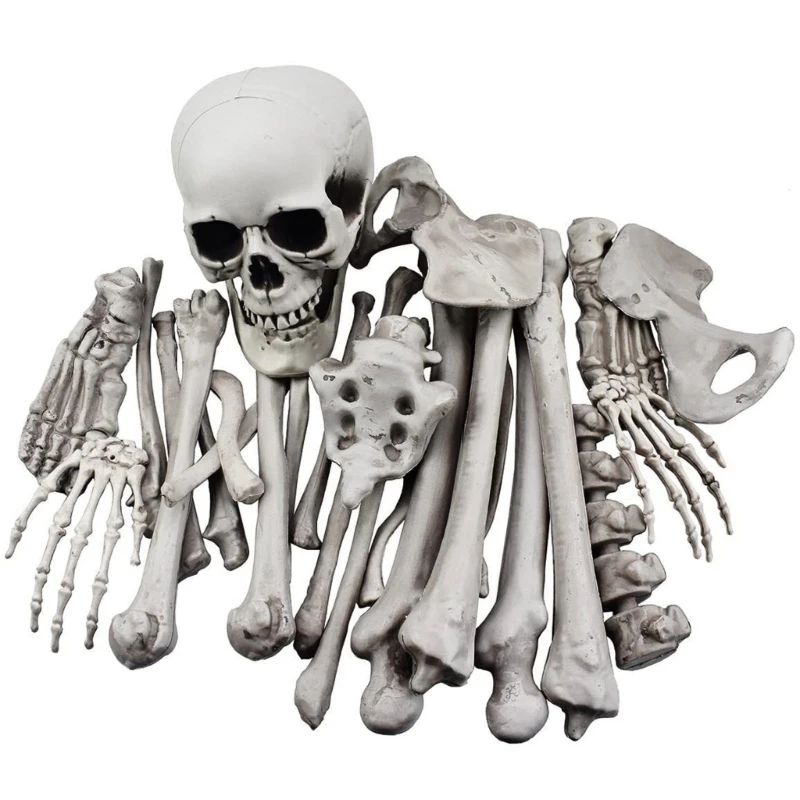 

28 Pieces Artificial Scary Bone Halloween Skeleton Bone Realistic Plastic Material for Halloween Decorations T21C