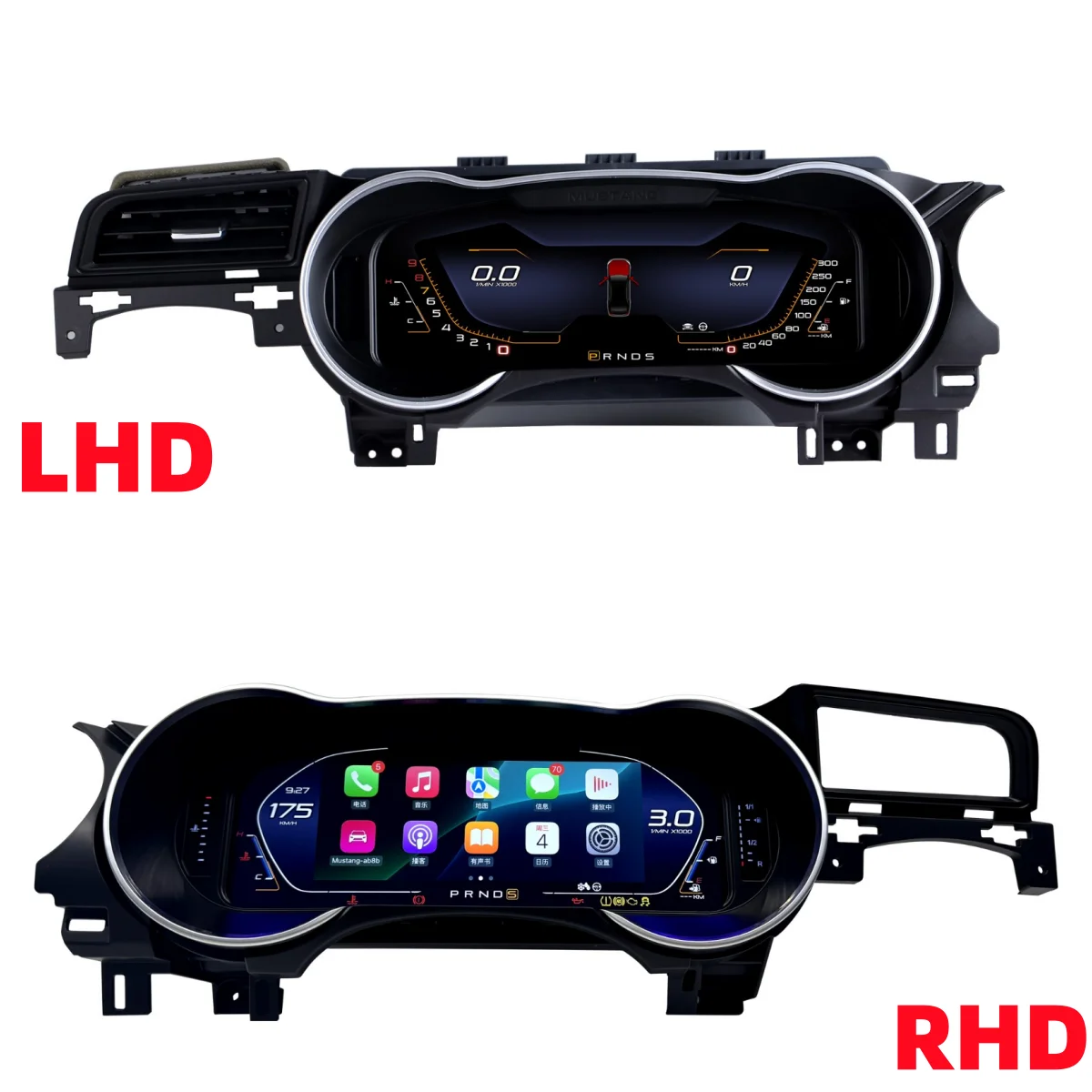 12.3-Inch For Ford Mustang 2015-2021  Support CarPlay Digital Instrument Cluster Speedometer Tachometer Instrument Cluster iOS