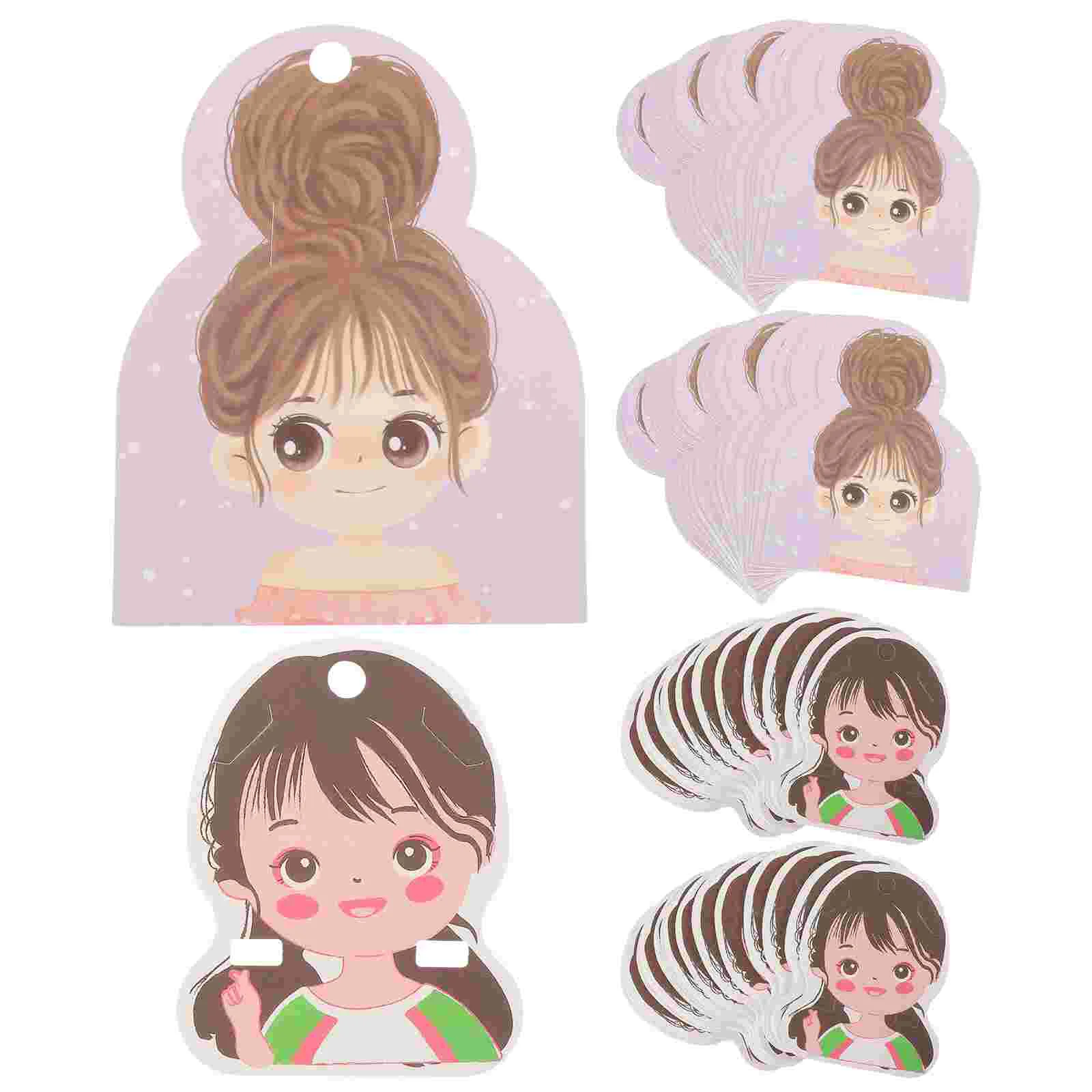 100 Pcs Hair Band Packaging Card Pin Display Clip Holder Grips Girl Cards Paper Child