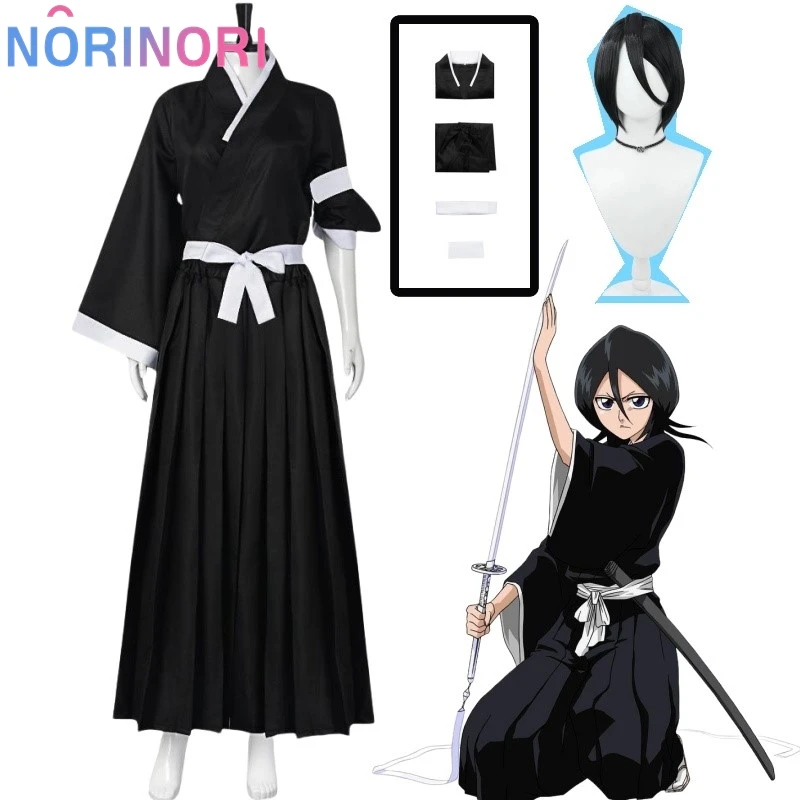 Disfraz completo de Cosplay, disfraz de Kuchiki Rukia, disfraz de Ichigo Die Pa Soul Society, Kimono Shinigami, guerra de sangre de mil años