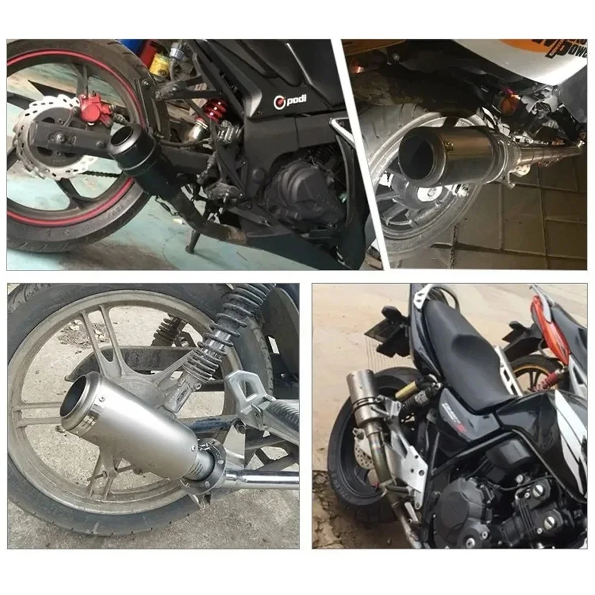 Universal Motorcycle Straight Exhaust Pipe 250SR Z900 R6 R1 R3 Modification Horizon Exhaust Pipe Large Capacity Auto Parts