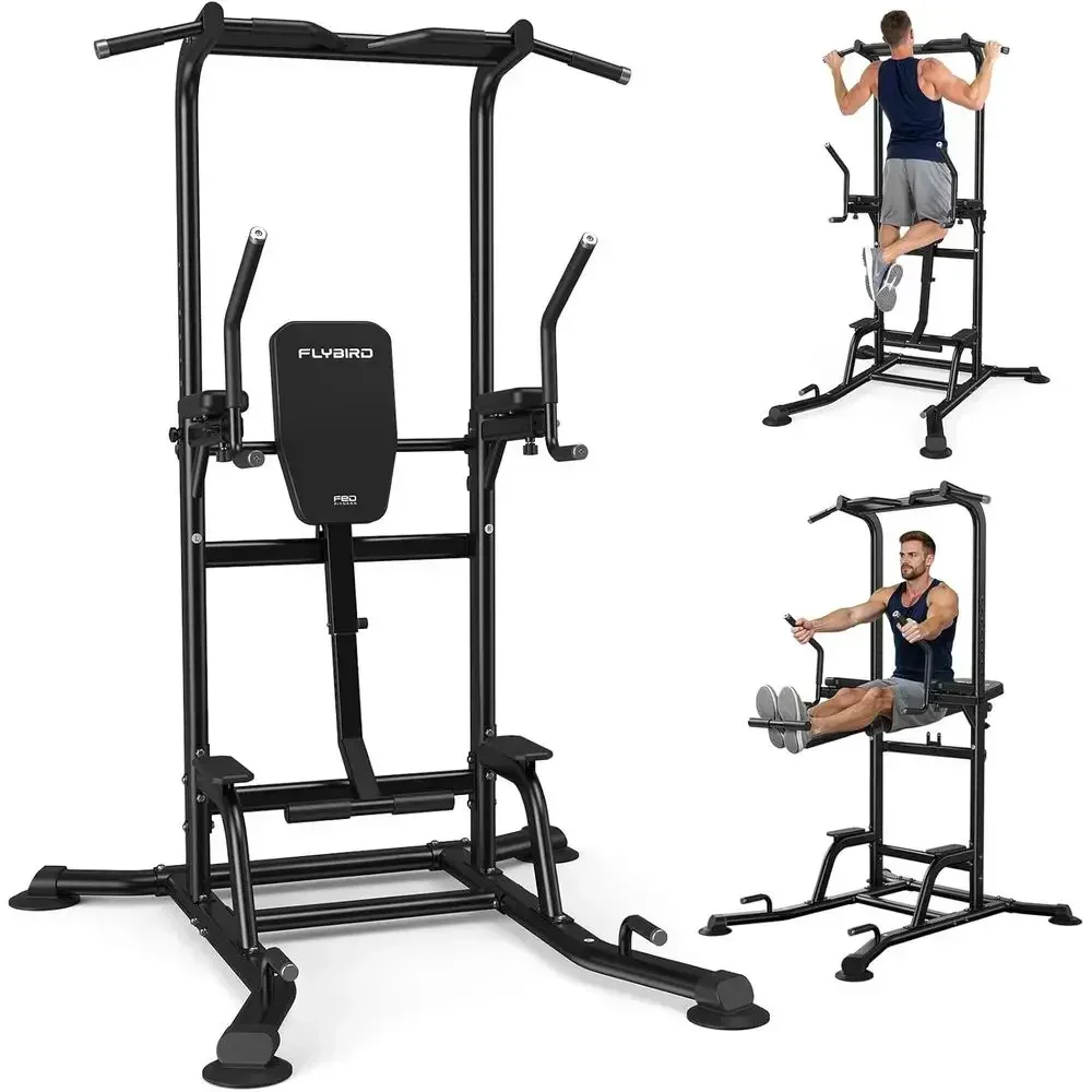 Power Tower with Assisted Knee Raise, Multi-Function Pull Up Bar, Dip Station, and Core Training - Heavy Duty Home Gym, 800 lbs