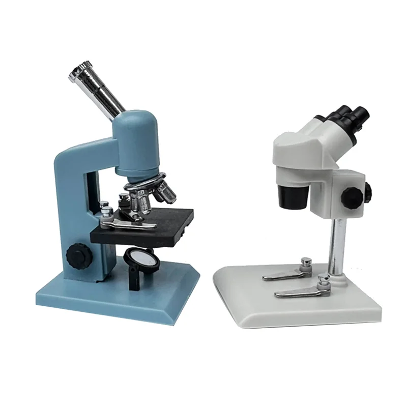 Equipo de laboratorio en miniatura para microscopio, estante de tubo, accesorios de juguete, decoración, blanco, 1 Juego