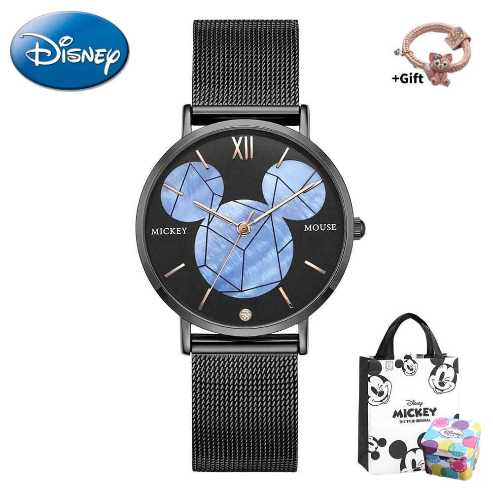 Disney Mickey Mouse head round printed dial Youthful and colorful girls quartz watch gift for children