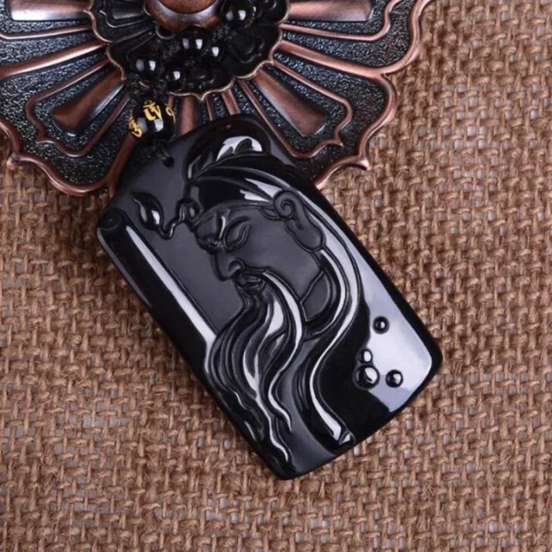 

Обсидиановый кулон Гуань гонг, фотоподвеска.