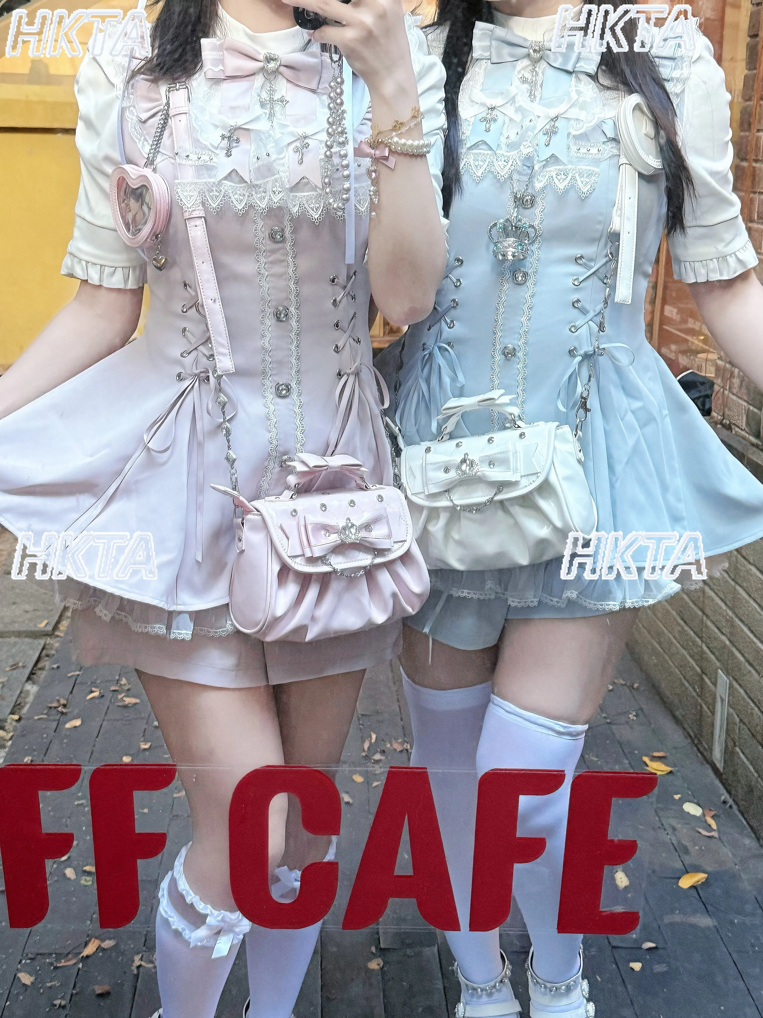 กระเป๋าสะพายข้างสไตล์ญี่ปุ่นแบบดั้งเดิม ประดับโบว์และคริสตัล  กระเป๋าถือลูกไม้สไตล์โลลิต้า แฟชั่นนางฟ้า  กระเป๋าหนัง PU  กระเป๋าโลลิต้า  กระเป๋าเป้