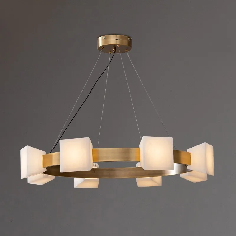 

Светодиодная люстра из испанского натурального мрамора для столовой, спальни, простой креативный и элитный потолочный светильник для бара, интерьерный декор для дома