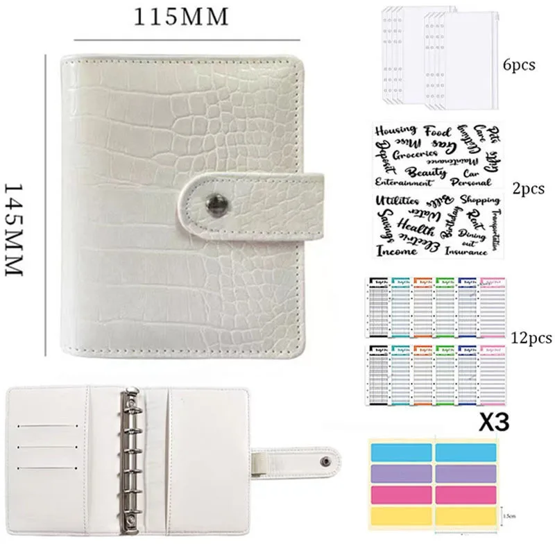 Imagem -01 - Crocodilo Clip-on pu Couro Folha Solta Notebook Cover Ring Binder Agenda Planner Jornal Papelaria a7 crocodilo clip on pu couro folha solta notebook cover ring binder agenda planner jornal papelaria a7 01