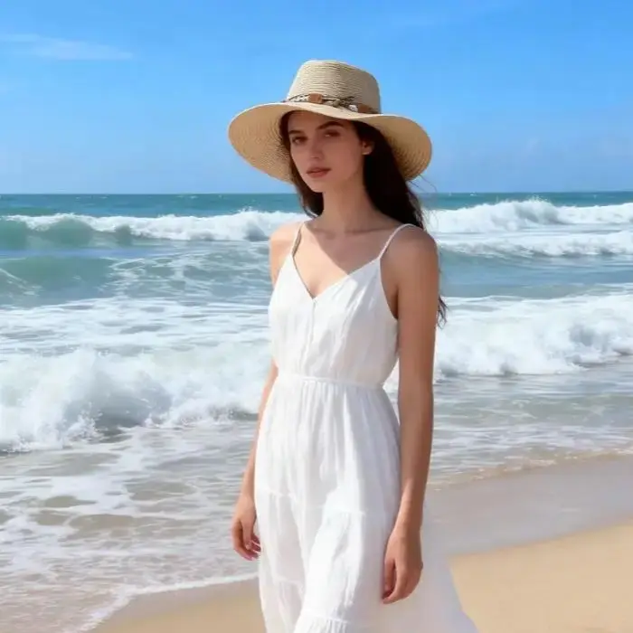 

American-style Fashion Cowboy Hat Women's Vacation Horseback Riding Decorative Hat Versatile Instagram-worthy Beach Sun Hat