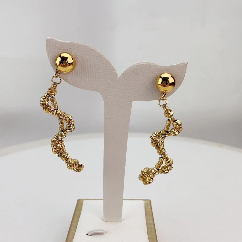 EMMA موضة دبي مطلية بالذهب الخرز القلائد أقراط خواتم مجموعات المجوهرات الجميلة للنساء هدايا مجوهرات حفلات الزفاف FHK21371