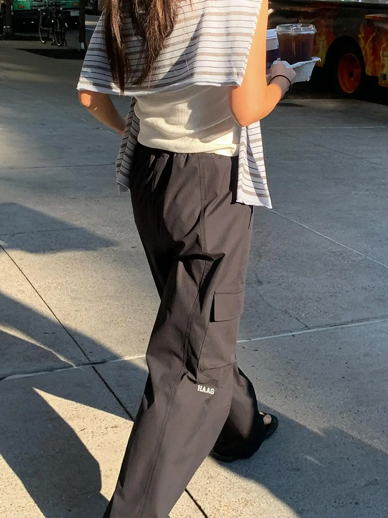 

Официальные брюки Haag: новая осенне-зимняя коллекция, прямые брюки в корейском стиле, из полиэстера, с завышенной талией