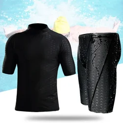 Heren zwemshirt met korte mouwen Zwemshorts Wetsuit Set Rashguard Snorkelpak Heren Surfzwempak Duiken Nat pak Top Trunk