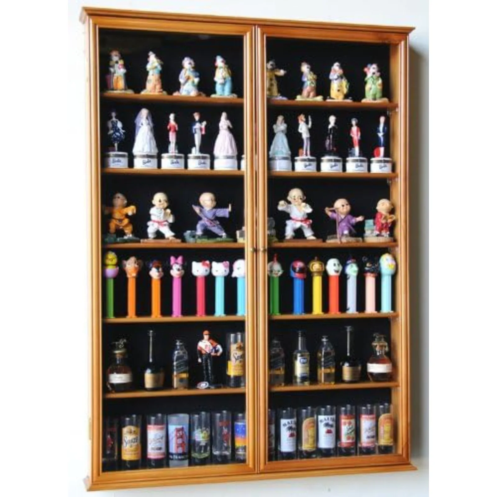 

US XL Shot Glass Display Case Rack Holder Cabinet for Tall Shooter and Mini Liquor Bottle