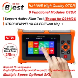 Mini OTDR 26/24dB wielofunkcyjny aktywny reflektometr światłowodowy na żywo ekran dotykowy VFL OLS OPM Tester kabel Ethernet Map zdarzeń