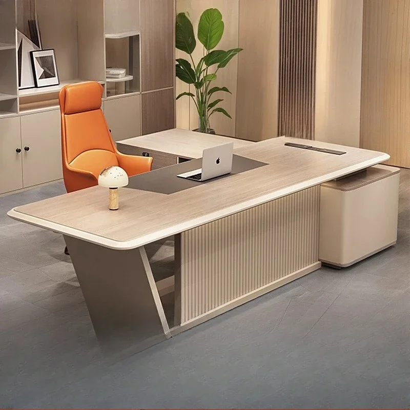 Simple and modern office boss desk and chair combination, executive manager president office desk light luxury high-end desk