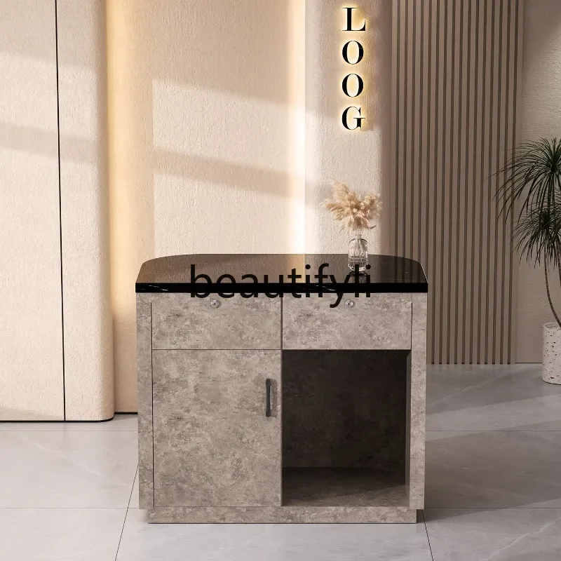 zzqClothing Store Bancone cassiere in stile lusso leggero Piccolo negozio di barbiere Bar Reception dell'azienda di bellezza Banco reception