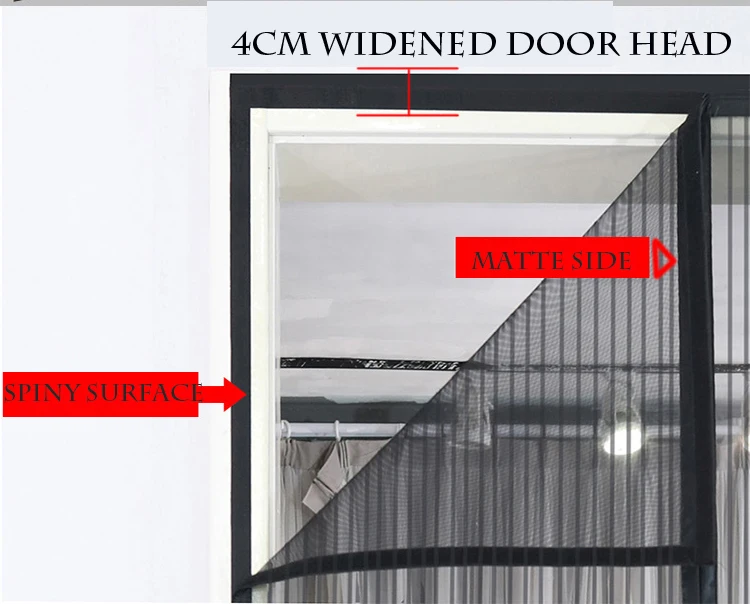 Cortina de puerta a prueba de mosquitos de malla de diamante de alta calidad, succión magnética doméstica, a prueba de mosquitos sin perforar,