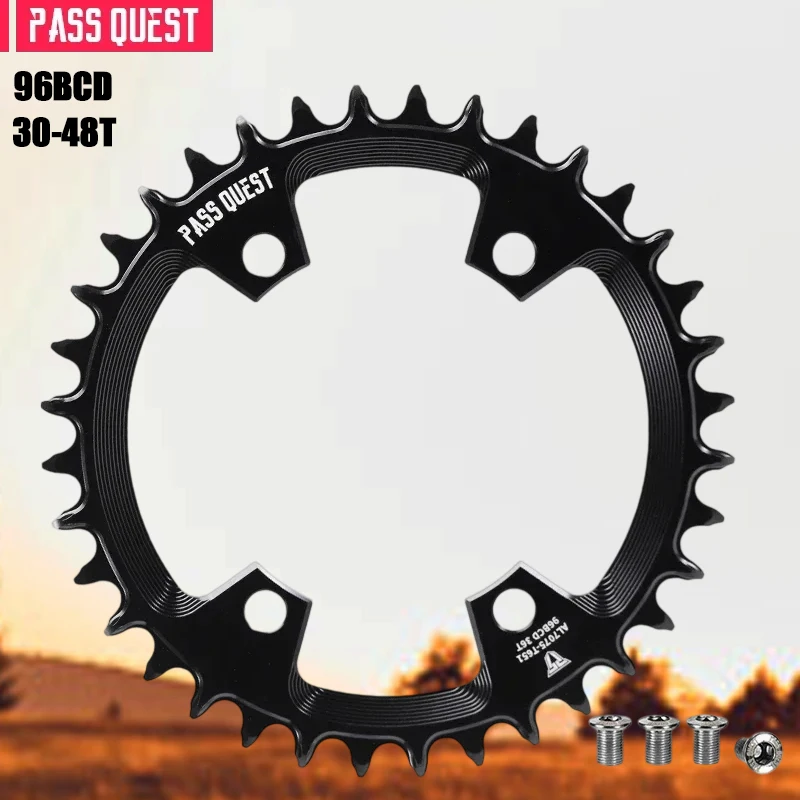 

PASS QUEST Off-standard 96BCD Narrow Wide Chainring For M7000 M8000 M9000 MTB Bike 28-38T Round Chainwheel