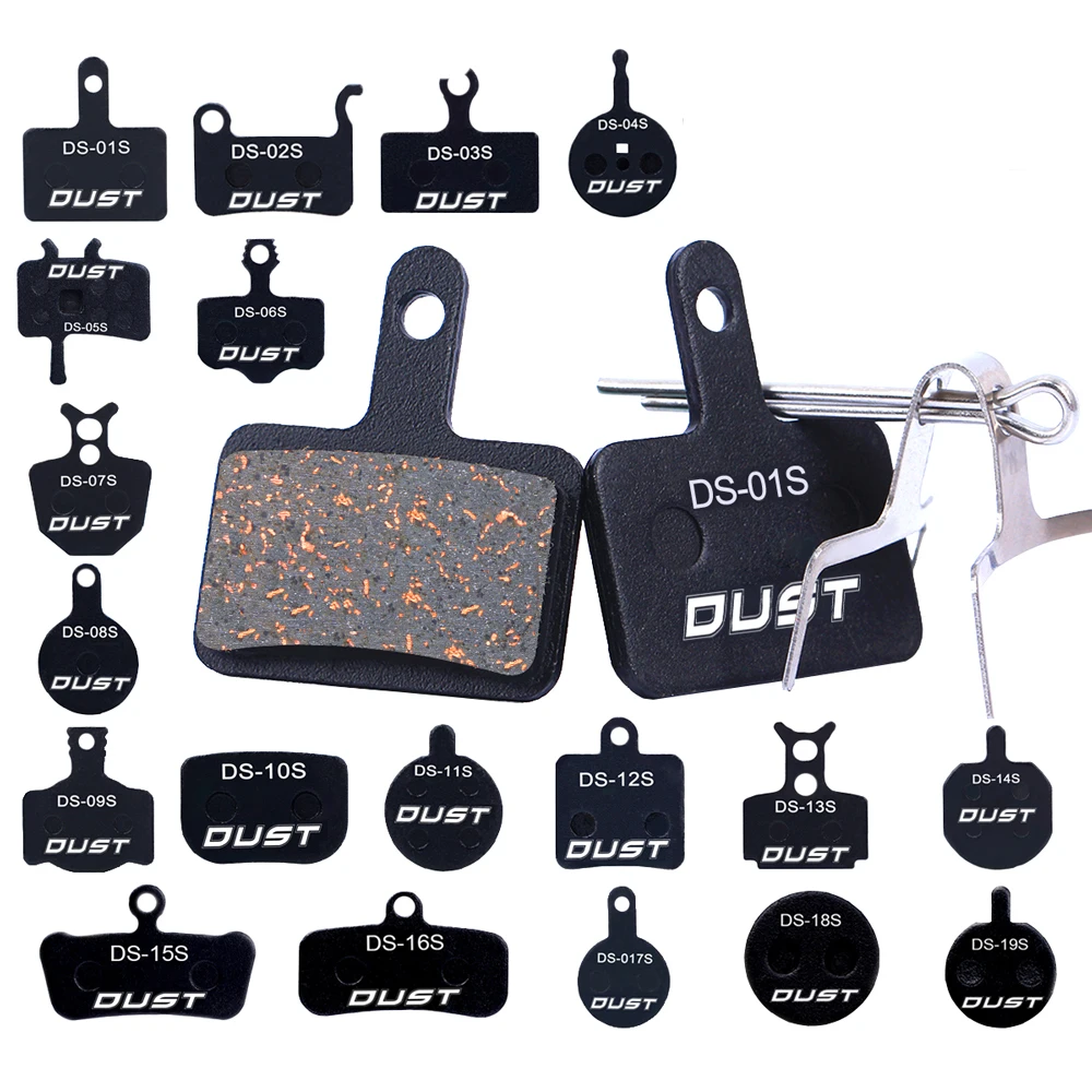 AliExpress 1Pair (2pcs) RISK Dust Mountain Bike Bicycle Resin Semi-Metal Disc Brake Pad Copper Fiber Lining Brake Adjusting Tool