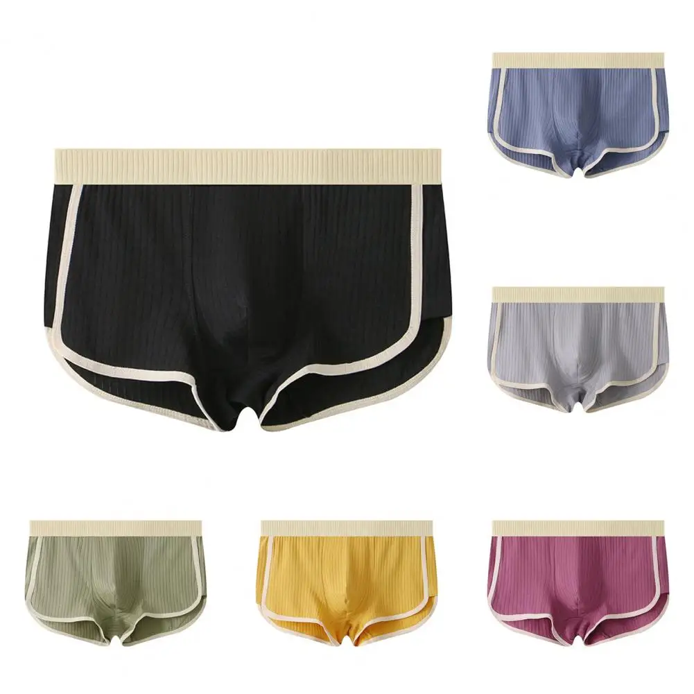 ตัวอักษรกางเกงเอวยางยืดผู้ชาย MID-RISE Patchwork สีกางเกงบ็อกเซอร์พร้อมขอบเอวยางยืดสําหรับสวมใส่ทุกวันเพื่อความสบาย